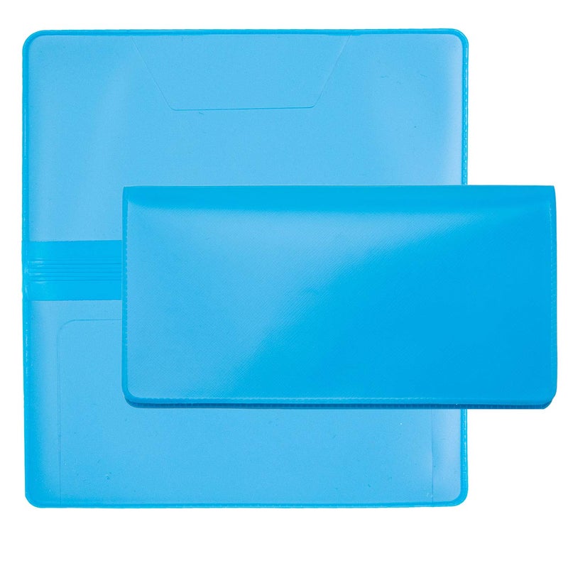 CAROUSELCHECKS Sky Blue Vinyl Checkbook Cover, Top Tear Personal Vinyl Checkbook Cover - Image 5